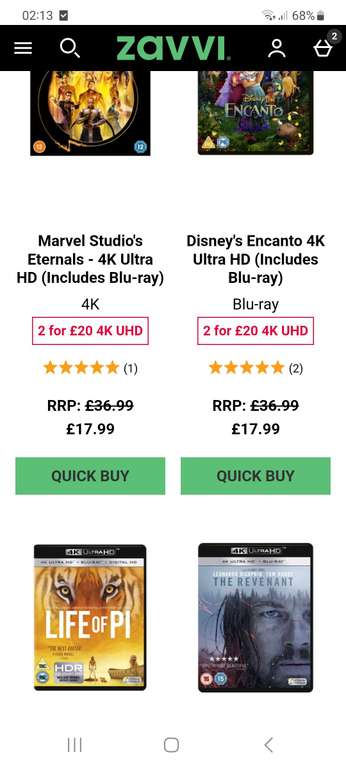 2 x 4K Ultra HD Blu Rays Including Disney, Marvel, X Men, Cruelly, Assassins Creed + More