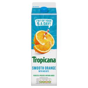 Tropicana Pure Smooth Orange Fruit Juice 900ml £1.65 @ Asda