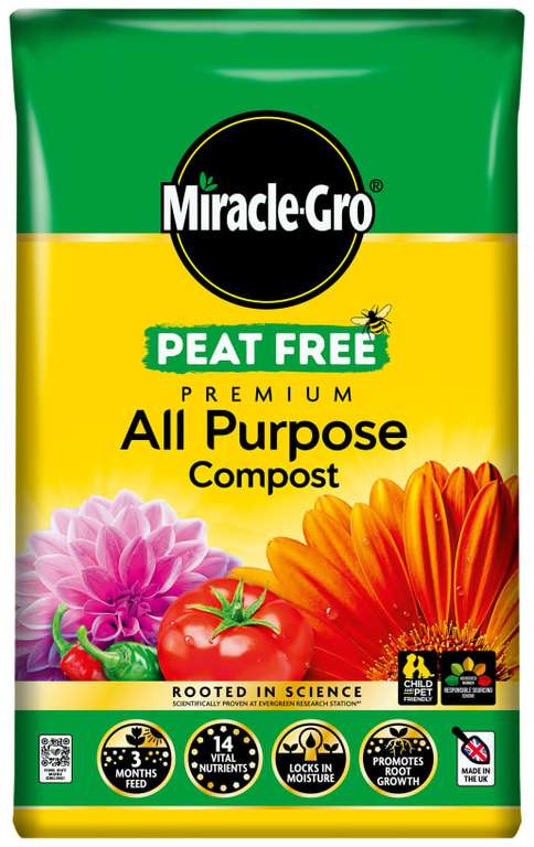 Miracle-Gro Peat Free All purpose Compost - 50L - Free C&C