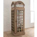 Home Bar - Natural Wooden Telephone Box Drinks Cabinet - £469.99 Delivered @ Homes Direct 365
