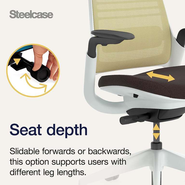 Steelcase Series 1 Ergonomic Height Adjustable Office Chair + Adjustable Headrest With 10% Voucher