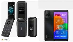 TCL 403 32GB Android GO 12 Refurbished Like New / Nokia 2660 Flip Refurbished LN, 24m warranty (£10 PAYG goodbag 4 new customer)(£25 Quidco)