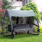 Outsunny 3 Seater Swing Chair 2 in 1 Garden Swing Seat