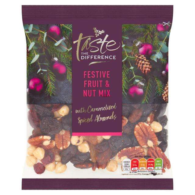 Sainsbury's Festive Fruit & Nut Mix with Caramelised Spiced Almonds, Taste the Difference 225g