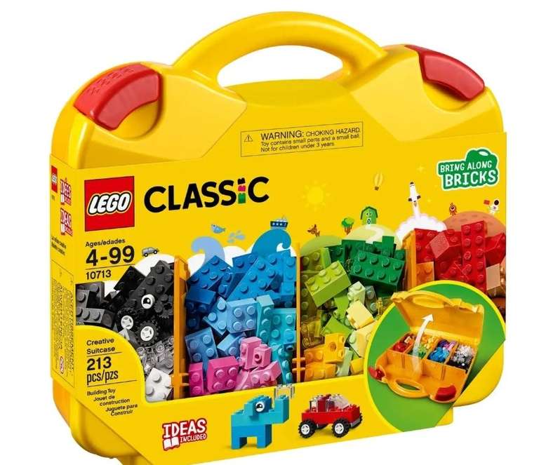 LEGO 10713 Classic Creative Suitcase, Toy Storage Case with Fun Colourful Building Bricks