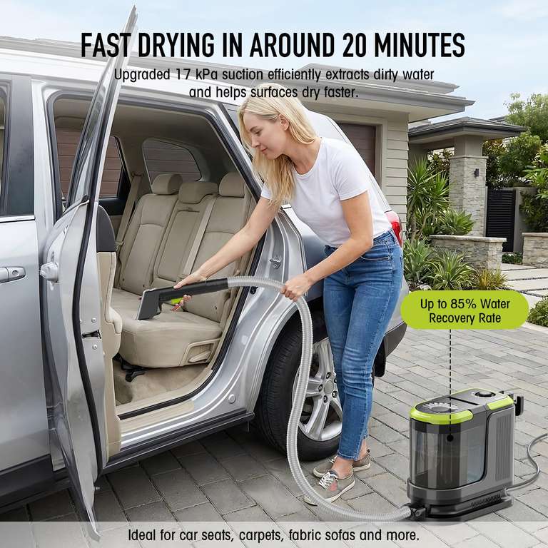 Threads Cleaner Machine HYCHIKA Carpet Spot Cleaner 1800W, 17 kPa Portable Upholstery Carpet ...