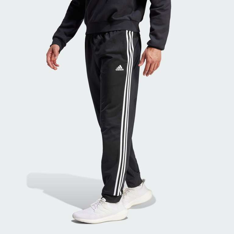 Adidas Mens Essentials Warm-Up Tapered 3-Stripes Track Pants - Medium