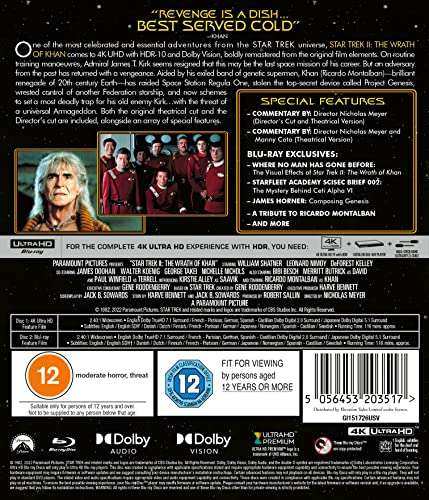 Star Trek II: The Wrath of Khan [4K UHD + Blu-ray] £15.29 delivered @ Amazon