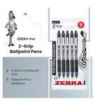 ZEBRA Pen Z Grip Smooth Black Ballpoint Pens, Comfortable Pens assorted packs available too (£4.75 for 2 packs)