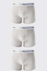 3 Pack - Man Script Cotton Trunks (Sizes XS-XL) - Extra 15% Off + Free Delivery W/Codes