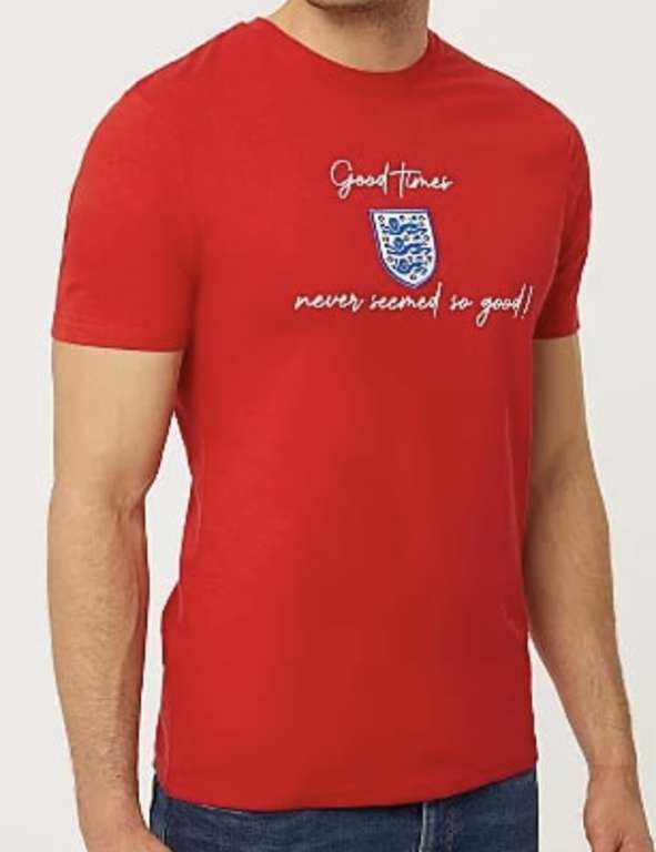 Good Times 100% Cotton England Football T-Shirt : Sizes S-XXL - £3 (+Free Click & Collect ) @ George / Asda