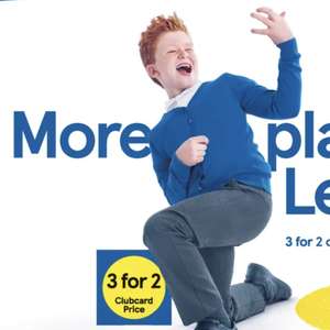 3 for 2 on all F&F School Uniforms (Clubcard price) - in store