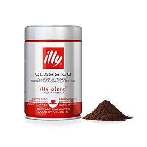 illy Coffee, Classico Ground Coffee, Medium Roast, Made From 100% Arabica Coffee Beans, 250g