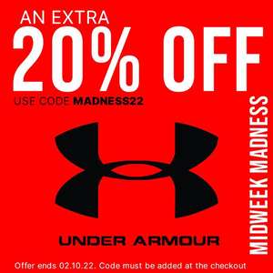 An Extra 20% off on selected Under Armor products with code @ Get the Label