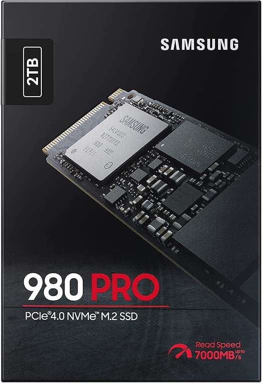 Samsung 980 PRO M.2 NVMe SSD 2 TB, PCIe 4.0 Internal Solid State Drive SSD £160.33 @ Amazon