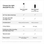 Google GWX3T Nest Doorbell (Battery) - Wireless 960p Video Doorbell - Smart WiFi Motion Only, Snow