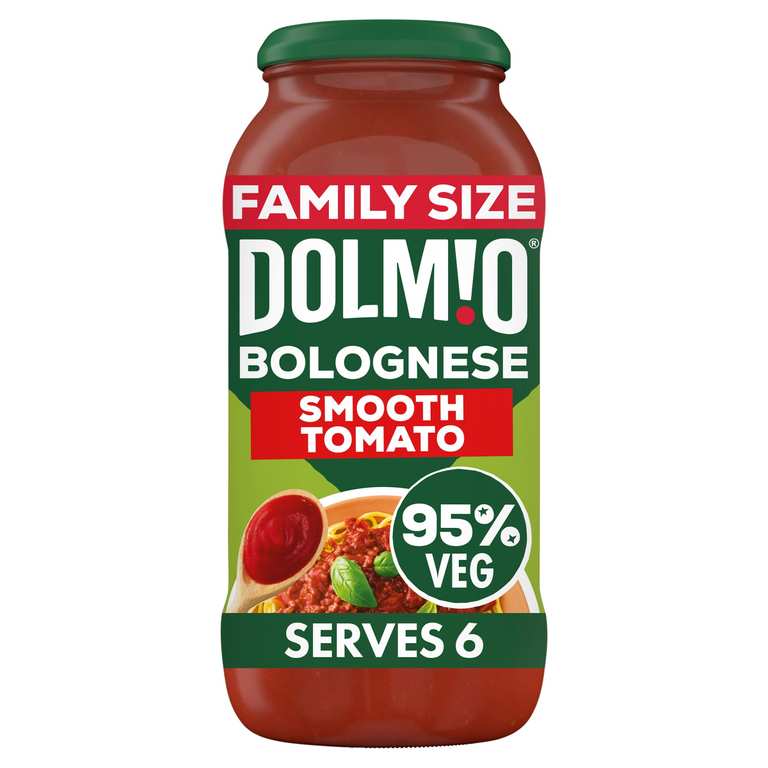 3 x Dolmio Bolognese Smooth/Original Tomato Pasta Sauce Jar Family Size 675g - 3 for 2 (£4.03 - £4.42)