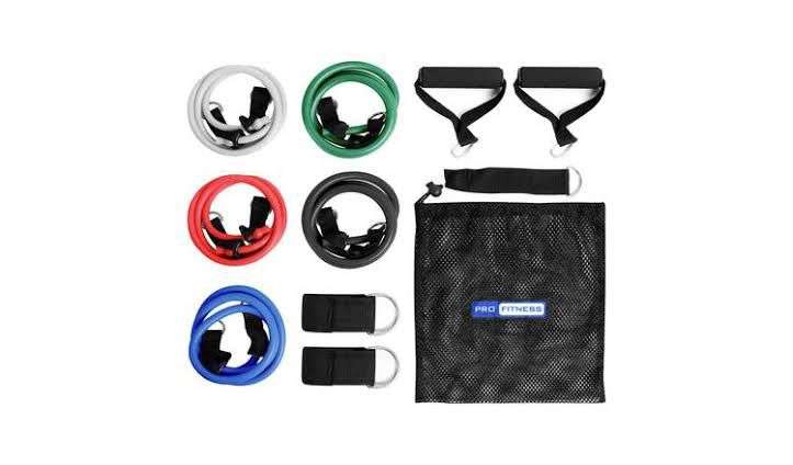 Pro Fitness Resistance Tube Set - 5 Bands free collection