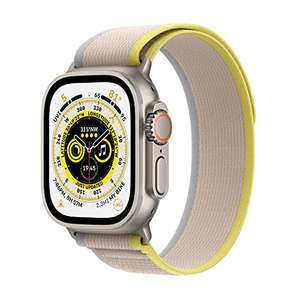 Apple Watch Ultra (GPS + Cellular, 49mm) Smart watch - Titanium Case with Yellow/Beige Trail Loop - Extra long battery