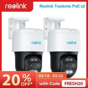 2Pcs Reolink 4K Outdoor POE Security PTZ Trackmix PoE Dual-Lens 6X Hybrid Zoom w/code sold by Reolinkstore