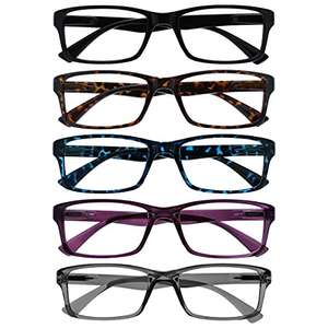 The Reading Glasses Company Unisex 5 Pack Readers Black Brown Blue Purple Grey Mens Womens Rrrrr 92 12357 5 Pack Reading Glasses