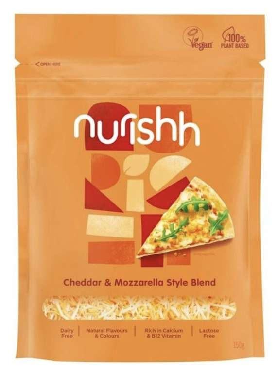 Vegan Nurishh Grated Cheddar & Mozzarella Cheese 150g - 29p instore @ Farmfoods (Livingston)