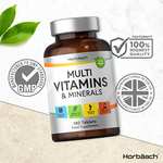 Horbäach Multivitamin and Minerals Tablets for Men & Women | 180 Count - £3.99, Sold by Horbäach Fulfilled by Amazon
