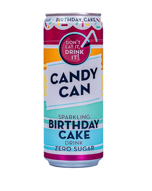 Candy can Birthday Cake 500ml Farmfoods Fort William