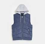 River Island Mens Gilet Grey or Blue Quilted Hooded Sleeveless Padded zip top £10 + free postage @ Riverislandoutlet / Ebay