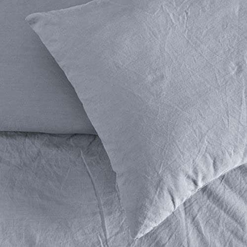 Sleepdown 100% Pure Cotton Plain Dye Grey Duvet Cover Quilt Pillow Cases Bedding Set Soft Easy Care - King (230cm x 200cm) - £14.91 @ Amazon