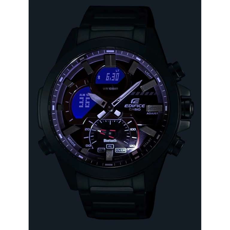 Edifice ECB-30DC-1AEF Grey Smartphone Link Dual Display Wristwatch W/Code