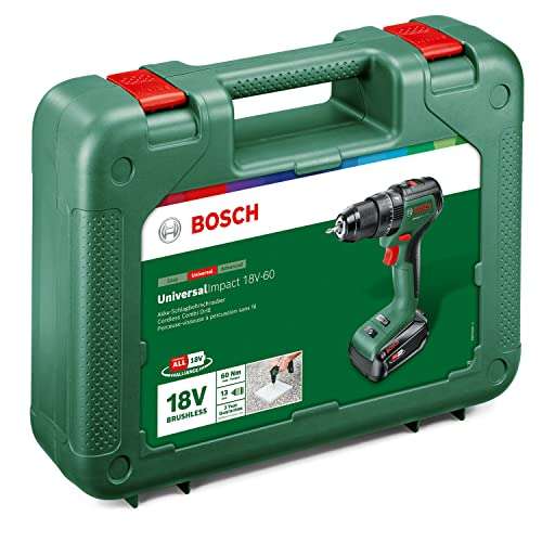 Bosch Cordless Combi Drill 18V-60 (1 battery 2.0 Ah, 18 Volt System, in carrying case)