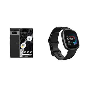 Google Pixel 7 Unlocked 5G Smartphone 128GB Obsidian + Fitbit Versa 4 Fitness Smartwatch Compatible With Android & iOS