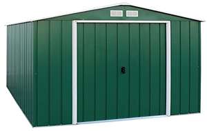 Duramax ECO 10 x 12 Hot-Dipped Galvanized Metal Garden Tool Storage Shed - Green with Off-White Trimmings - £385.77 @ Amazon