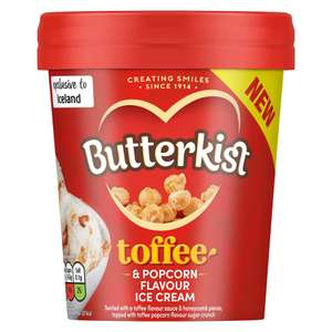 Butterkist Butterkist Toffee Ice Cream 290g / Iceland Luxury Triple Layer Chocolate or Praline Ice Cream 600ml (More in OP) - 50p @ Iceland