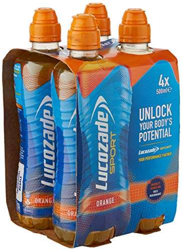 12 Bottles of Lucozade Sport Energy Drink, Orange Flavour (3 x 4 pack) 500ml £7.50 / £6.75 Subscribe & Save @ Amazon