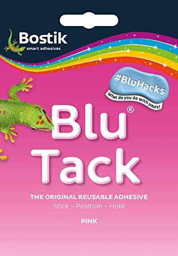 Bostik Blu Tack Pink, Multipurpose Reusable Adhesive - 84p @ Amazon