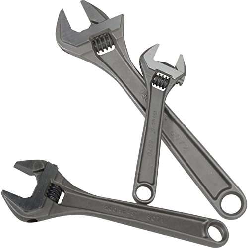 Bahco BHADJUST 3 ADJ3 Set of 3 Adjustable Wrenches (8070/8071 / 8072), Grey, 16 degree head angle: Dispatched 1 to 2 months £17.99 @ Amazon