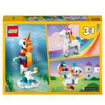 LEGO 31140 Creator 3 in 1 Magical Unicorn Toy to Seahorse to Peacock