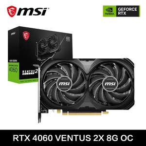 MSI GeForce RTX 4060 VENTUS 2X BLACK 8G OC Gaming Graphics Card 8G GDDR6 128-bit - Sold By Cutesliving Store