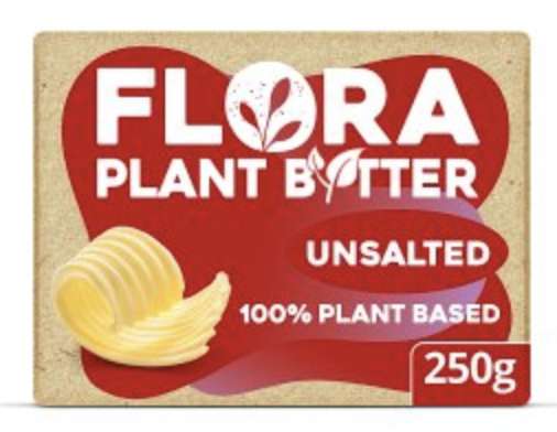 Flora Plant B+tter Unsalted 250g - £1 @ Waitrose & Partners
