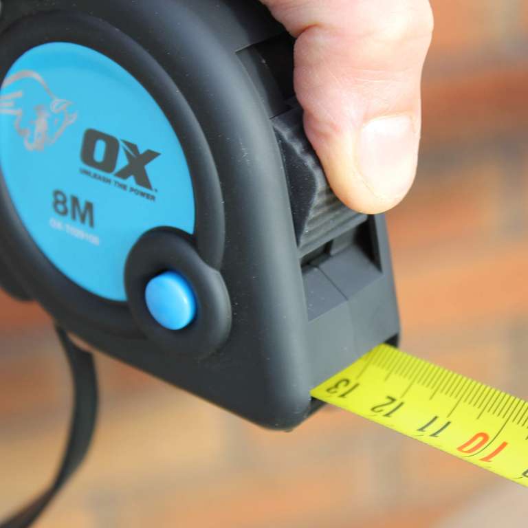OX Trade 8m Tape Measure - Metric Only, Black/Blue x 2