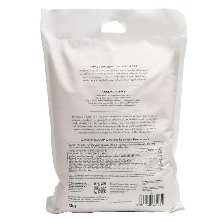 Emma Basic - Koshi Haruki Sushi Rice 5kg | Superior Grade | Gluten Free ...