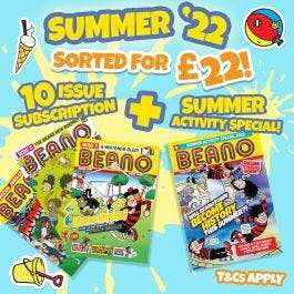 10 copies of Beano + 68-page Summer Activity Special for £22 @ Beano Shop