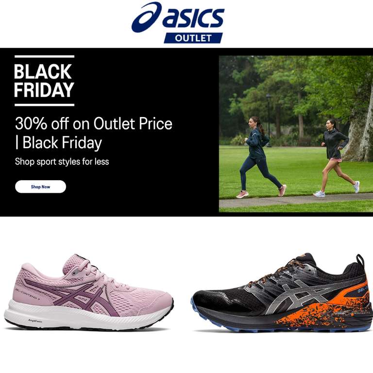 Black Friday Sale - Extra 30% off on selected items at ASICS Outlet + Free Delivery for OneASICS members - @ Asics
