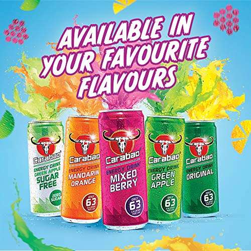 Carabao Energy Drink Mixed Berry, 12 x 330ml Cans £5 / £4.75 Subscribe & Save @ Amazon