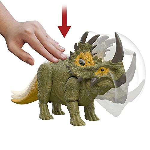 Jurassic World Dominion Roar Strikers Sinoceratops Dinosaur Action Figure, Roaring Sound & Head Ram Attack £7.99 @ Amazon