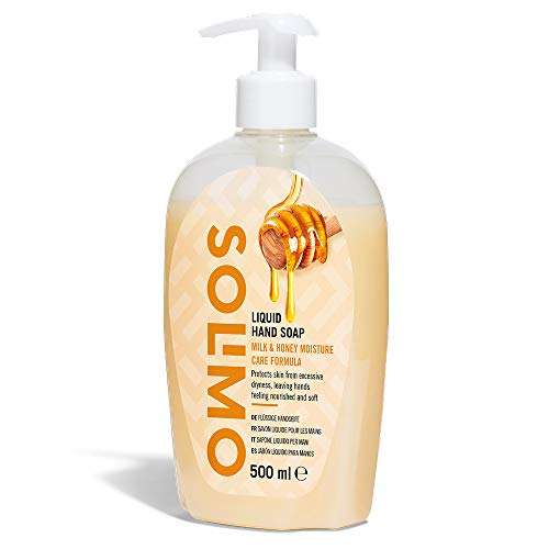Solimo Moisture Care Liquid Hand Soap Natural Milk&Honey OR Olive Extract 500ml(Pack of 4)-£6.55 (£6.22/£5.57 S&S + 10% Off 1st S&S) @Amazon