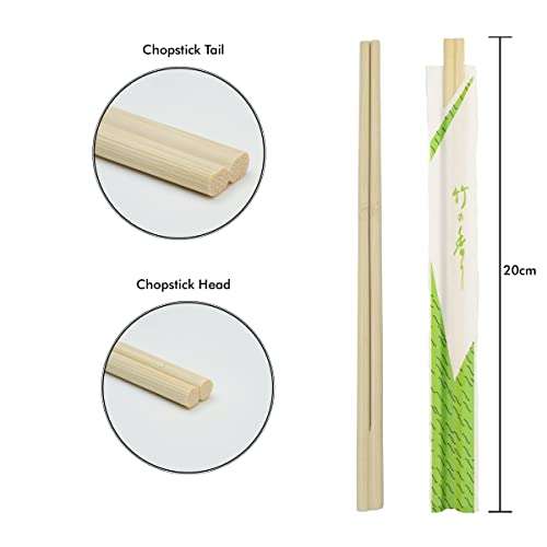 Bamboo Chopsticks Genroku 20cm - 40 Pairs | Sustainable Bamboo | Individually Wrapped |Japanese Hashi | Ohashi £1.50 @ Amazon