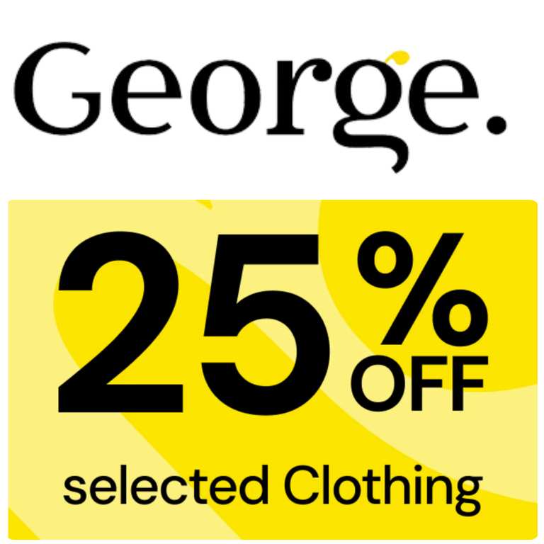 25% Off Selected Mens / Womens / Children’s Clothing (3,200+ Items) - Tee £3.75 / 3 Pack Tee £11.25 & More - Free Click & Collect